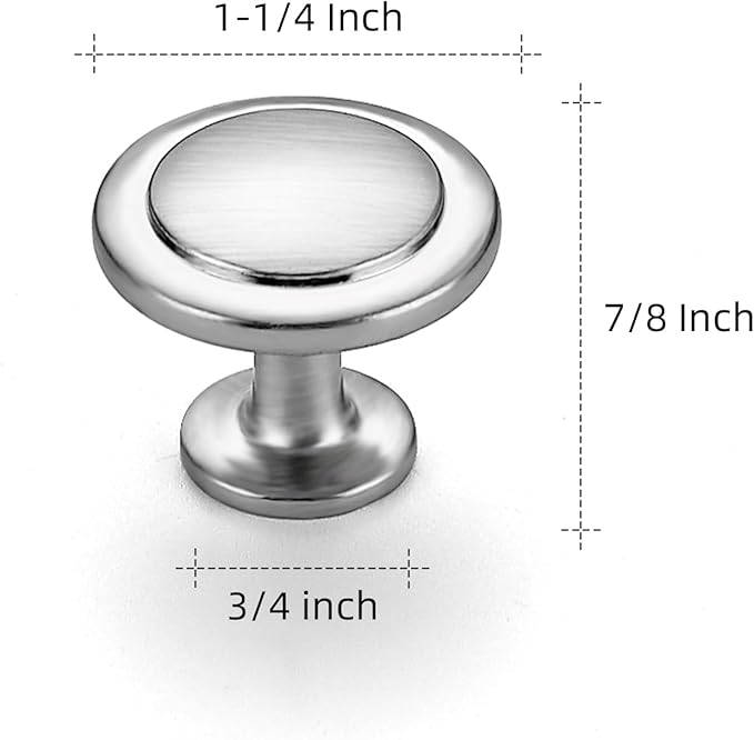 Ravinte 3 Pack 1-1/4 inch Kitchen Cabinet Knobs Brushed Nickel Dresser Zinc Pulls Door Drawer Handles for Dresser Drawers