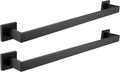 LANC 2 Pack Bathroom Towel Bars, Matte Black 20-Inch Bathroom Square Towel Racks Kitchen Hand Towel Holders Total-22" Stainless Steel Wall Mount Towel Hanger Rods,A8804-5MB