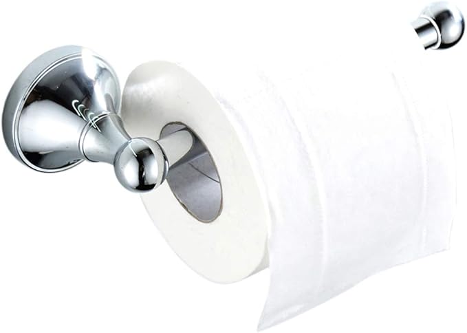 Flybath Toilet Paper Holder Without Cover Brass Bathroom Tissue Roll Bar Wall Mounted, 20 cm / 7.87 inches, Polished Chrome