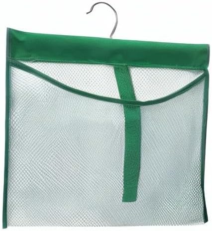 Portable Mesh Pocket with Rotatable Hanger, Quick Dry Serial Type Bath Storage Organizers for Travel, Camper, RV, Gym, Cruise, Cabin, College Dorm Shower(Green)