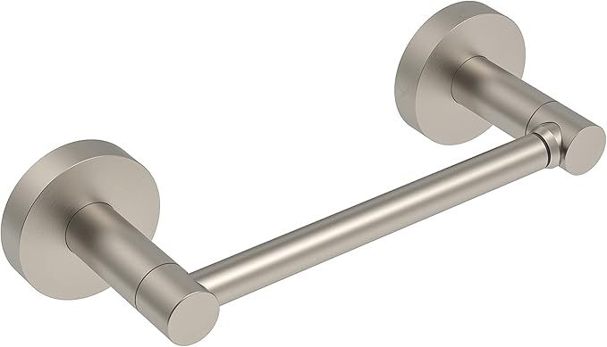 Toilet Paper Holder Brushed Nickel Bathroom Double Post Pivoting Satin Nickel Tissue Holder Stainless Steel and Zinc Alloy Wall Mount Detachable 1pc