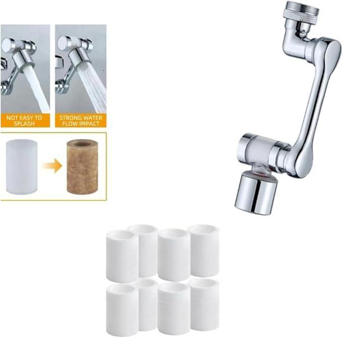 Water Filter & 8 Free Filters – 1080° Rotating Faucet Extender to FILTRATION WATER– Copper Swivel Aerator with 2 Modes Kitchen/Bathroom Sink by K Trends