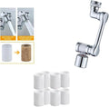 Water Filter & 8 Free Filters – 1080° Rotating Faucet Extender to FILTRATION WATER– Copper Swivel Aerator with 2 Modes Kitchen/Bathroom Sink by K Trends