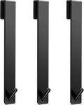 Shower Door Hooks(10 Inch),Extended Over Door Hooks for Bathroom Frameless Glass Shower Door,Stainless Steel Towel Hooks,Heavy Duty Rack Hooks for Robe,Towel-3 Pack-Black