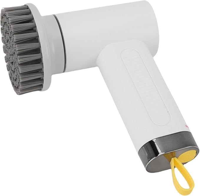 Electric Spin Scrubber, Cordless Shower Scrubber Handheld Power Brush with 2 Speeds and 3 Replaceable Heads, for Bathroom, Tub, Kitchen Stove (White)