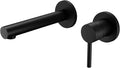 SUMERAIN Matte Black Wall Mount Bathroom Sink Faucet Modern Lavatory Vessel Faucet Single Handle