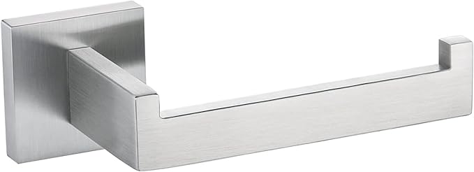 TQKAG Brushed Nickel Toilet Paper Holder SUS304 Stainless Steel Modern Square Tissue Roll Holders Wall Mount Toilet Paper Roll Dispenser for Kitchen Washroom