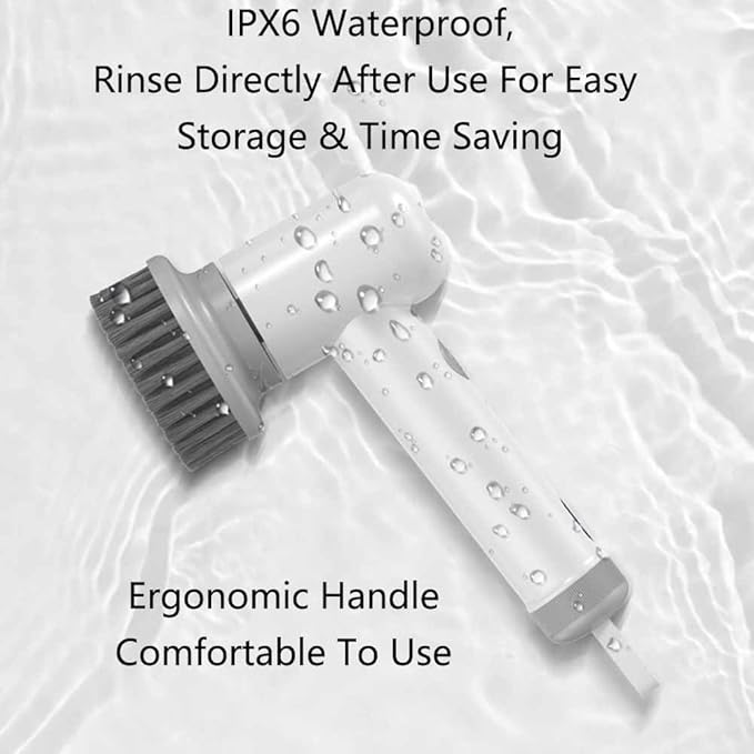 SagaSave Electric Spin Scrubber, Cordless Shower Scrubbers, 2 Speeds Electric Scrubber for Cleaning with 3 Replaceable Heads, Electric Cleaning Brush for Bathroom/Floor/Sink/Window, Black