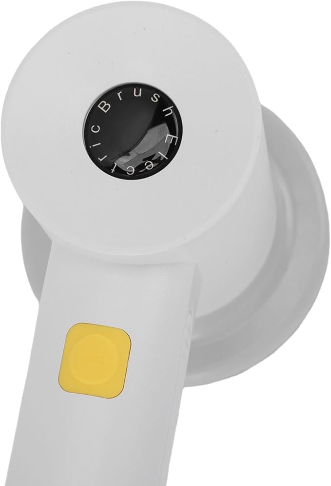 Electric Spin Scrubber, Cordless Brush with 3 Replaceable Heads, IPX7 Water Proof, Adjustable 2 Speeds for Bathroom Kitchen (White)