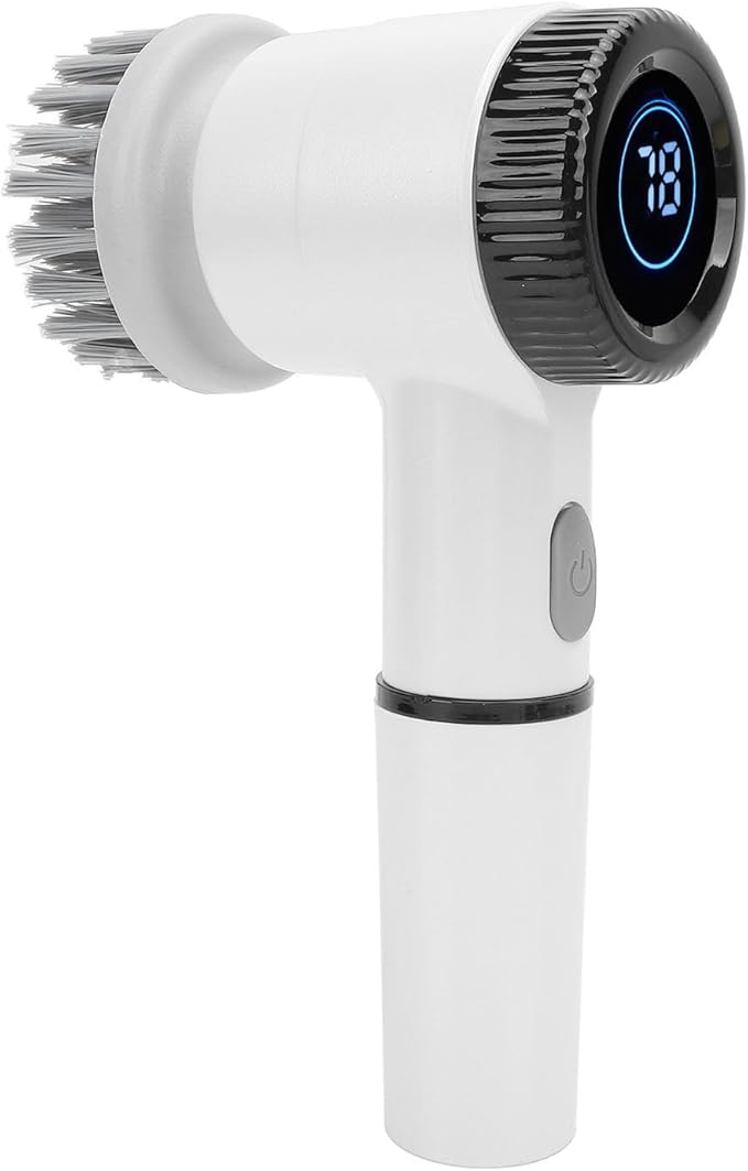 Electric Cleaning Brush Cordless Powerful Multifunctional Shower Scrubber 3 Speed Electric Scrubber for Kitchen Bathroom Home Cleaning ABS Nylon Sponge Steel Wire Fabric Fibre