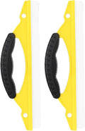 2pcs Yellow Soft Rubber Car Squeegee Windshield Cleaning Tool with Flexible Blade, Small Plastic Shower Door and Window Squeegee for Bathroom and Automotive Use