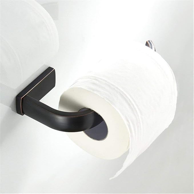 WINCASE Oil Rubbed Toilet Paper Holder, Bronze Roll Tissue Holder, Black Paper Storage Brushed Brass ORB Wall Mounted for Bathroom