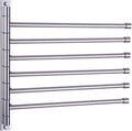 Towel Holder Swing Out Towel Bar Stainless Steel Bathroom Hand Towel Rack 6-Bar Folding Arm Swivel Hanger Wall Mount Polished Finish