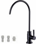 Drinking Water Faucet Matte Black, Wellup Reverse Osmosis for Non Air Gap RO Filtration System, Leadless Stainless Steel Kitchen Filter RO for Kitchen Bar Sink