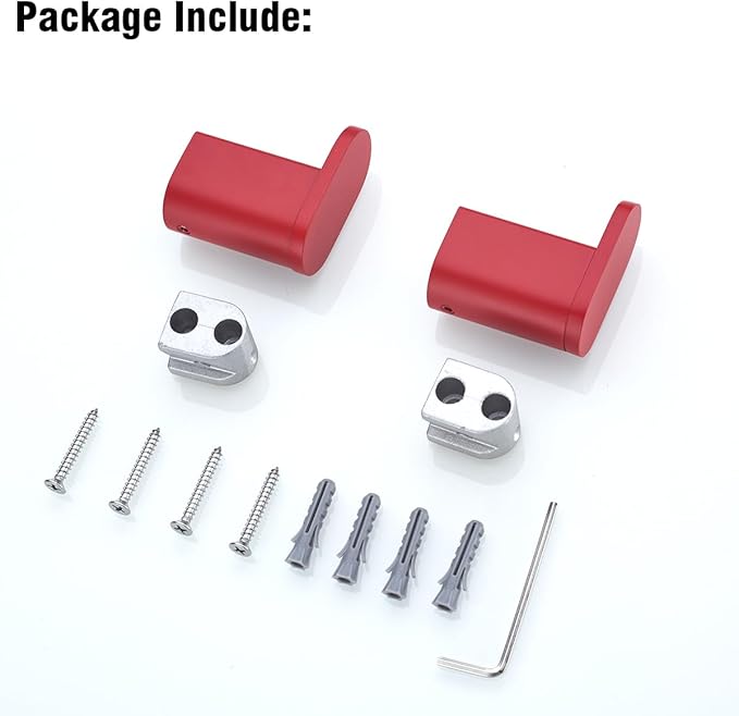 RANDOM Red Towel Hooks for Bathrooms Round Shower Hooks SUS304 Stainless Steel Wall Mount Coat Hooks.RD-96026-8RED