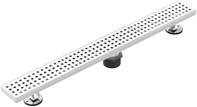 304 Stainless Steel Shower Drain, Removable Grate & Hair Catcher Bathroom Floor Drain with Waterproof Design for Tile Floor, CUPC Compliant (Punch, 30 Inch)