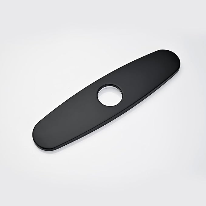 Faucet Cover Plate, Stainless Steel Deck Plate for Kitchen Sink Faucet Single Hole or Bathroom Faucet 1-3 Hole Faucet Hole Cover Round 10 Inch (Matte Black)