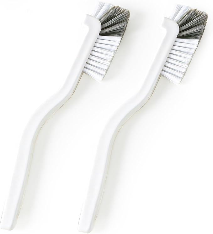 Cleaning Brush for Kitchen and Bathroom – Stiff Bristle Scrub Brush for Bottles, Pots, Pans, Sinks, Edges, Corners, and Tile Grout Lines - Ergonomic Grip & Hanging Design (Pack 2)