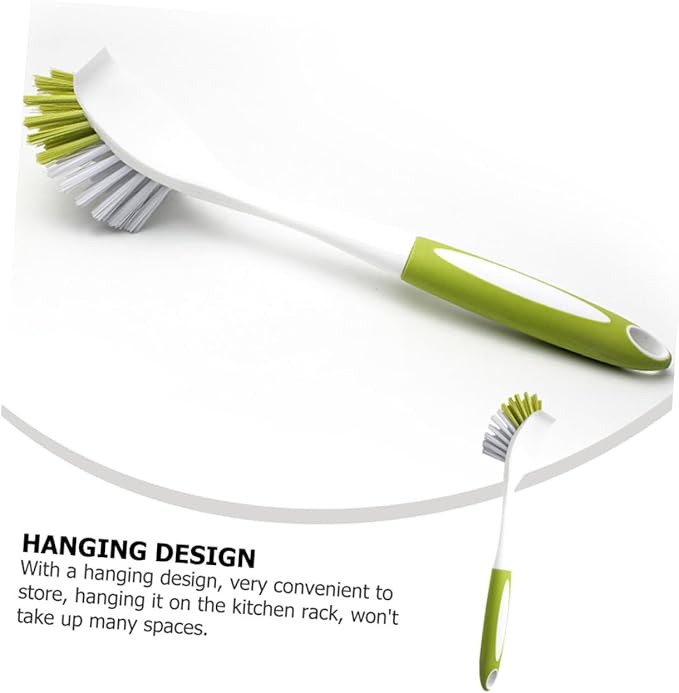 Beaupretty 3pcs Handle Dish Brush Multi-Function Pot Cleaner for Kitchen Green for Scrubbing Dishes Pans and Pots Convenient Hanging Design for Easy Storage