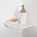 Marble Corner Shower Shelf, 9 Inch Big Carrara White Marble Corner Shelf for Bathroom Shower Decor, Wall Mounted, Polished, 1 Pcs