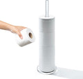 MyGift Freestanding Toilet Paper Holder Stand - Bathroom Toilet Paper Storage with Floor Standing Roll Dispenser