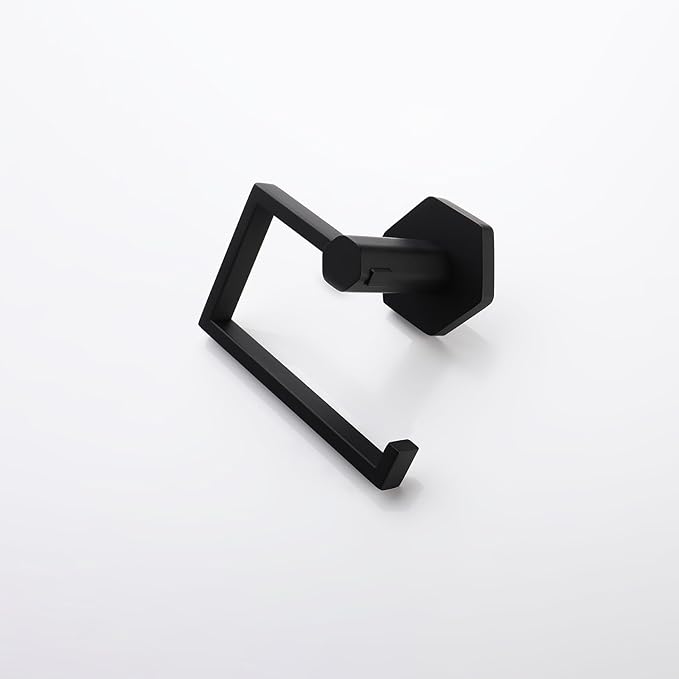 GERZWY Bathroom Toilet Paper Holder Stainless Steel Paper Towel Dispenser Tissue Roll Hanger Wall Mounted, Matte Black