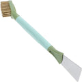 MERRYHAPY Crevice Cleaning Brush 2-in-1 Double-Headed Scraper with Hard Bristles for Bathroom Toilet and Kitchen Stove, Green Gap and Corner Cleaning Tool for Sink and Sliding Door Tracks