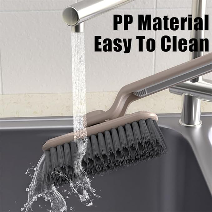 2Pcs Multi-Function Rotating Crevice Cleaning Brush Long Handle for Household Use, 360-Degree Rotating No Dead Corners Hard Bristle Crevice Cleaning Gap Brus Tool, for Bathroom Kitchens Tile Floors