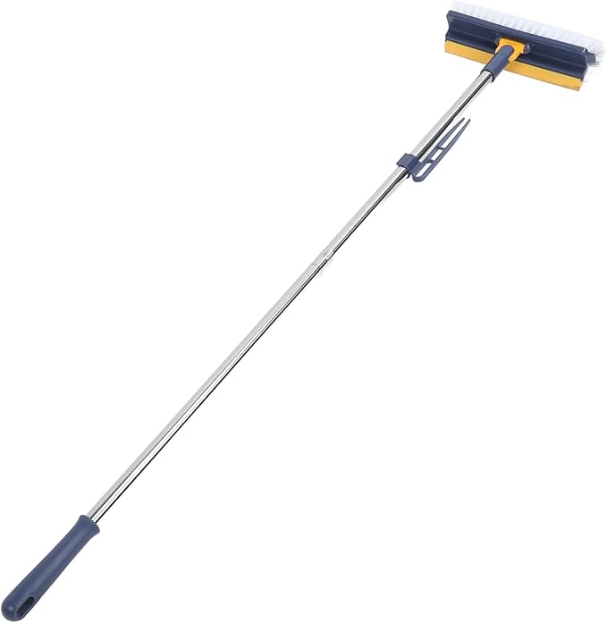Fydun 2 in 1 Long Handle Floor Brush Scrubber Rotating Grout Brush with Stiff for Effective Bathroom and Kitchen (Dark Blue)