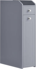 VASAGLE Slim Storage Cabinet, Narrow Storage Organizer with Slide Out Drawers, Freestanding Toilet Paper Holder, Small Space Skinny Cabinet for Bathroom Kitchen Corner, Dove Gray UBBC847G02