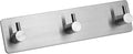 Self Adhesive Towel Hooks for Bathrooms Brushed Nickel Stick on Wall Bath Hanger Peel and Matte Shower Coat hook Mount 3 hooks, Silver