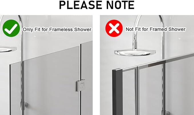 Shower Door Hook, Double-Sided Hook for Frameless Shower Doors (3.14 Inch), Heavy-Duty Stainless Steel Hook for Bathrobes and Towels, No Drilling or Adhesive Required, 2-Pack, Silver