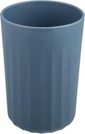 VOCOSTE 1Pc Bathroom Tumbler with Smooth Lines, Wheat Straw Cup, for Bathroom for Toothpaste Deep Blue 4.09''x2.80''