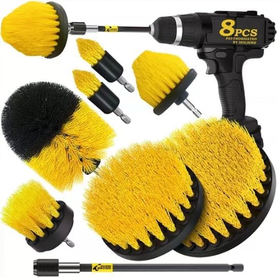Drill Brush Accessories Set, Extension Accessories, Bathroom Multi-Purpose Automotive Details, Carpet, Tiles, Kitchen Sink Corner (8PCS-1)