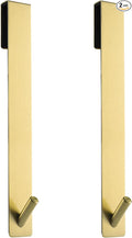 Simtive Extended Shower Door Hooks (10-Inch), Over Door Hooks for Bathroom Frameless Glass Shower Door, Towel Hooks, 2-Pack, Gold