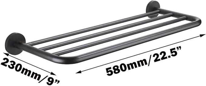 Hotel Towel Racks for Bathroom Wall Mounted, 24 Inch Towel Shelf for Bathroom, 2-Tier Bathroom Towel Rack, Grey