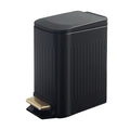 Soddeph Small Narrow Bathroom Trash Can with Lid Bathroom,1.6 Gallon Stainless Steel Wastebasket with Lid Soft Close,Slim Trash Can with Removable Inner Bucket for Toilet, Bedroom,Office (Black)