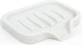 Self Draining Soap Dish- Bar Soap Holder for Shower, Marble Design Large Soap Savers Soap Tray Sponge Holder for Kitchen Bathroom Bathtub Sink, Crystal White