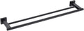 Miyili 23.6-Inch Matte Black Double Towel Bar - SUS 304 Stainless Steel Bathroom Towel Holder Rack