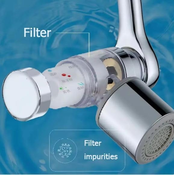3 pack Water Filter Faucet Extender, 1080° RotatingTO FILTRATION WATER made Copper with free 24 Filter, 2 Modes 360° Swivel Faucet for Bathroom, Kitchen Sink, K Trends.(3)