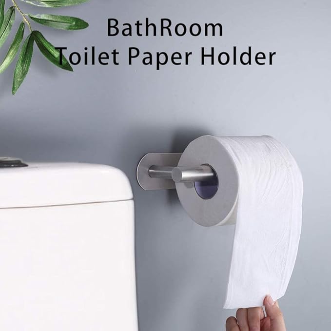 3M Toilet Paper Holder no Drilling for Bathroom and Washroom, SUS304 Stainless Steel Brushed Nickel (Silver), DG-TPA22