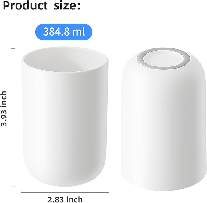 Toothbrush Cup 10.5oz Reusable Unbreakable Bathroom Tumbler 1 PCS, Easy to Clean Plastic Bathroom Cup Toothbrush Holder for Bathroom Counter Organizer