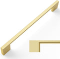 Amerdeco 10 Pack Brushed Gold Cabinet Pulls 10 Inch(254MM) Hole Centers Kitchen Cabinet Handles Cabinet Hardware Kitchen Handles for Cabinets Cupboard Handles Drawer Pulls ZH0060