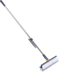 2 in 1 Floor Scrub Brush, Long Handle Grout Brush with 180 Degree Rotating Head and Stiff, for Cleaning Bathroom Kitchen Tile (Blue)