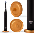Gold Oral-B Compatible Electric Toothbrush Holder for Bathroom, Aluminum Oral B Toothbrush Holder with Hygienic Drip Capture Stops Toppling with Metal Toothbrush Stand, New Matte Gold