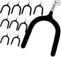 10 Pack Screw-in U Utility Hooks,Vinyl Coated Steel Wall Mount Garage Storage Hanger for Shed Yard,Heavy Duty Hangers for Broom,Rake,Mop,Shovel,Garden Tools,Workshop Organizer Hooks,Black