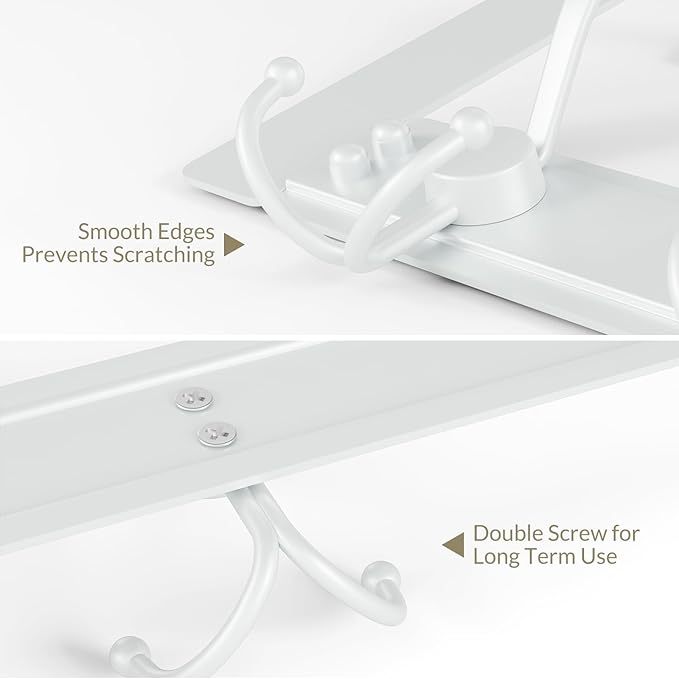 Heavy Duty Over The Door Hooks Rustproof - 25lb Over The Door Towel Rack, Over The Door Towel Hook, Door Hanger for Bathroom, Coat Rack Dorm Room Essentials (1Pack, White)