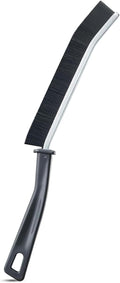Hard Bristle Crevice Cleaning Brush - Small Scrub Brush for Toilet, Grout, Shower Tile, and Narrow Gaps - Durable Grout Brush with PET Bristles, Ergonomic Handle, Easy Storage - 1 Pack