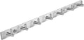 Towel Hook Rack Wall Mounted 17-Inch Coat Hanger with 7 Heavy Duty Hook, Easy to Install Rail for Bedroom, Bathroom, Foyer, Hallway, Garden, Office (304 Stainless Steel Brushed Nickel)