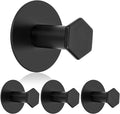 SAYAYO Adhesive Hooks for Hanging Coat, Hat, Robe, Brushes, Stick on Towel Hooks for Bathroom Kitchen, Waterproof SUS304 Stainless Steel Sticky Wall Hooks, No Nails, 4 Pack, Black